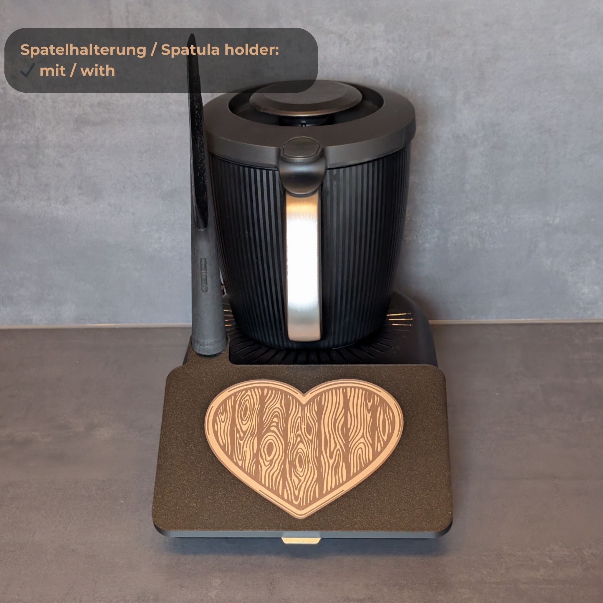 Displayschutz für Thermomix TM7 mit Holz Herz Design