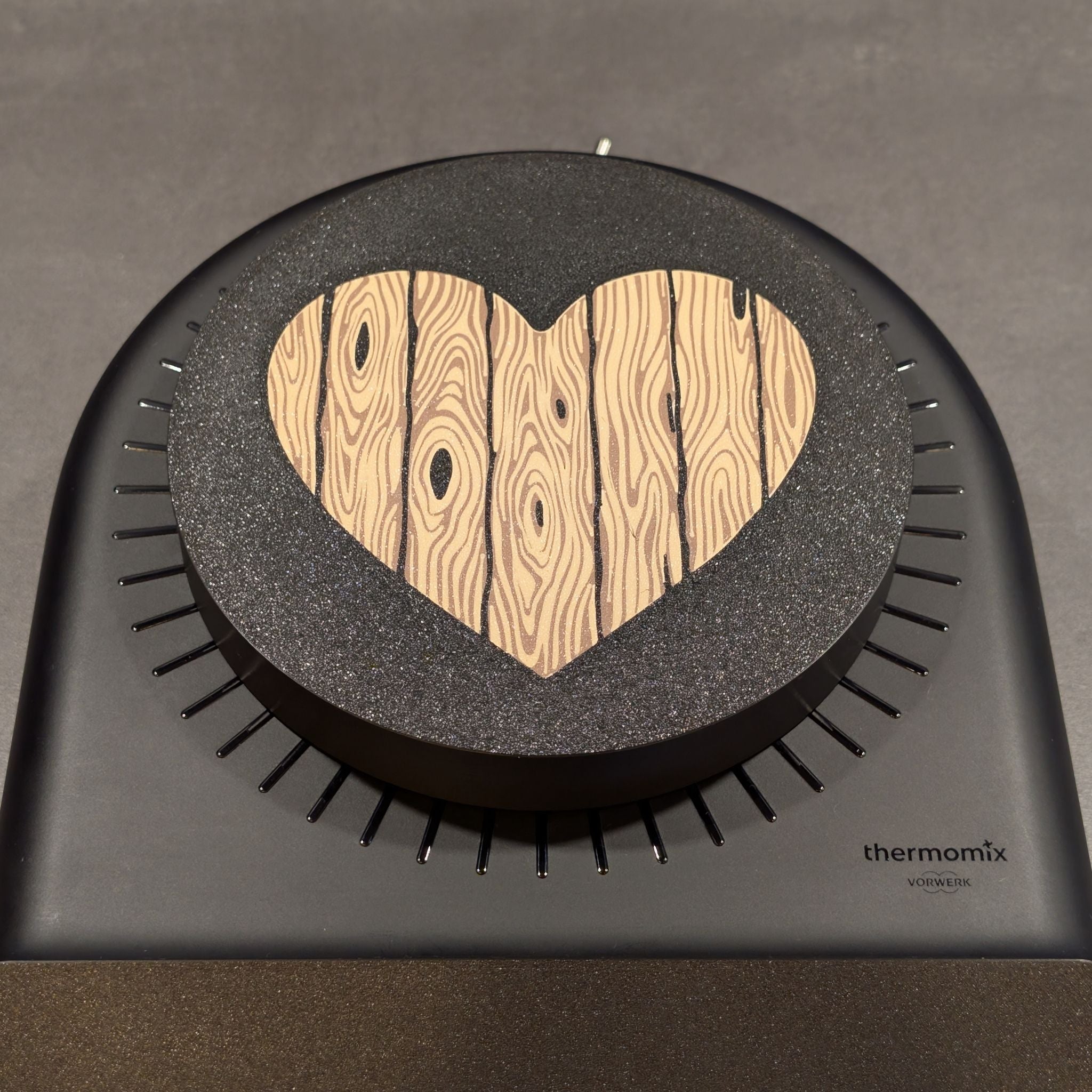 2-in-1 Waageplatte für Thermomix TM7 - Rustikales Holz Herz